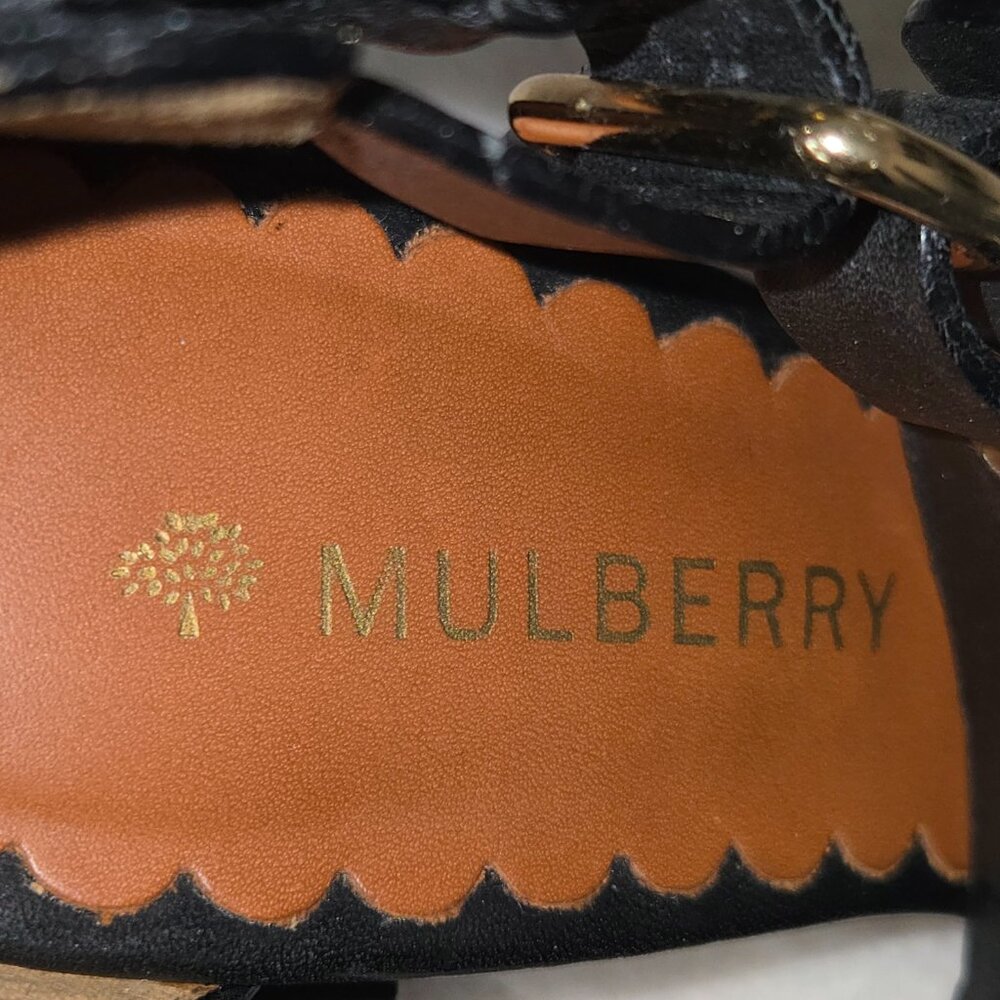 Mulberry Leather Sandals black, Size EU 37.5, made in Italy - Picture 10 of 12